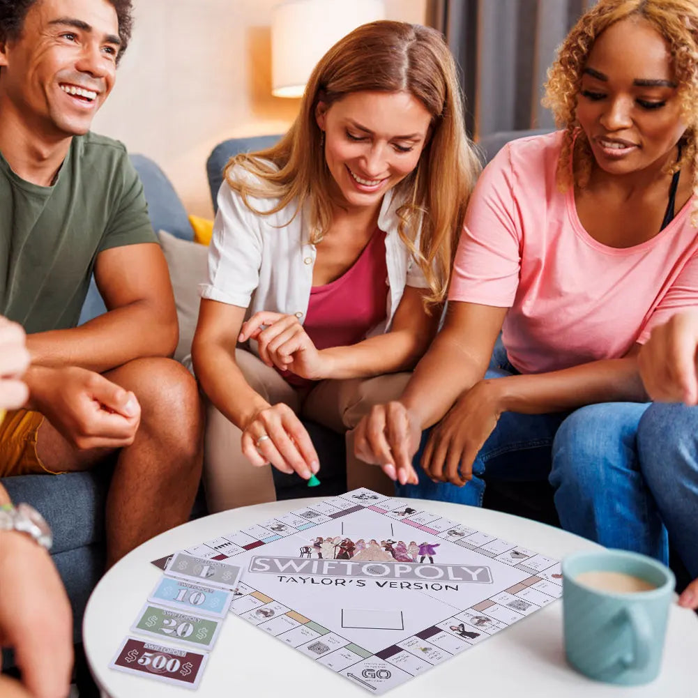 Board Game Fun Fans SWIFTOPOLY TS-Swiftie Interactive Board Game Family Games Chessboard for Your Next Party Game Night 