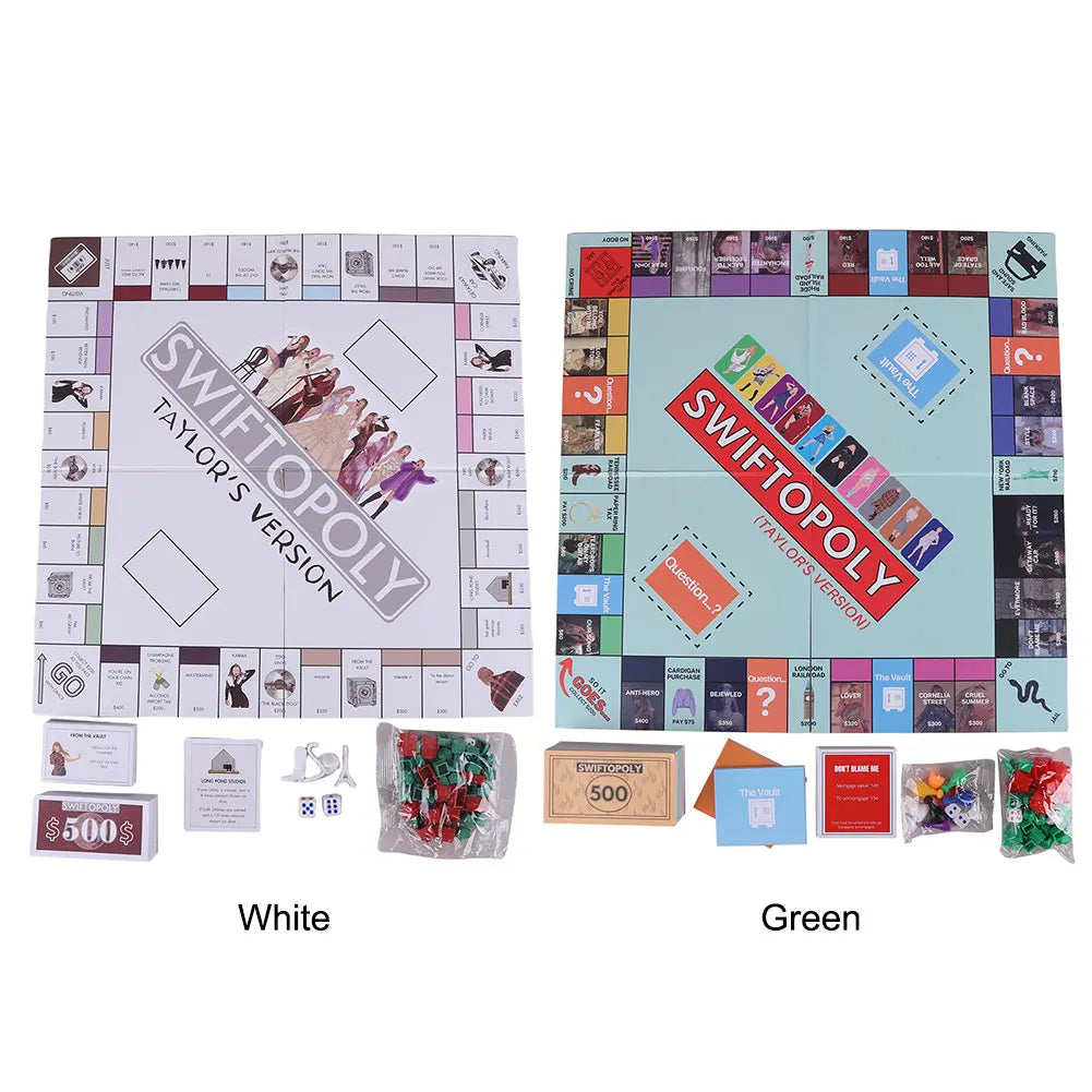 Board Game Fun Fans SWIFTOPOLY TS-Swiftie Interactive Board Game Family Games Chessboard for Your Next Party Game Night 