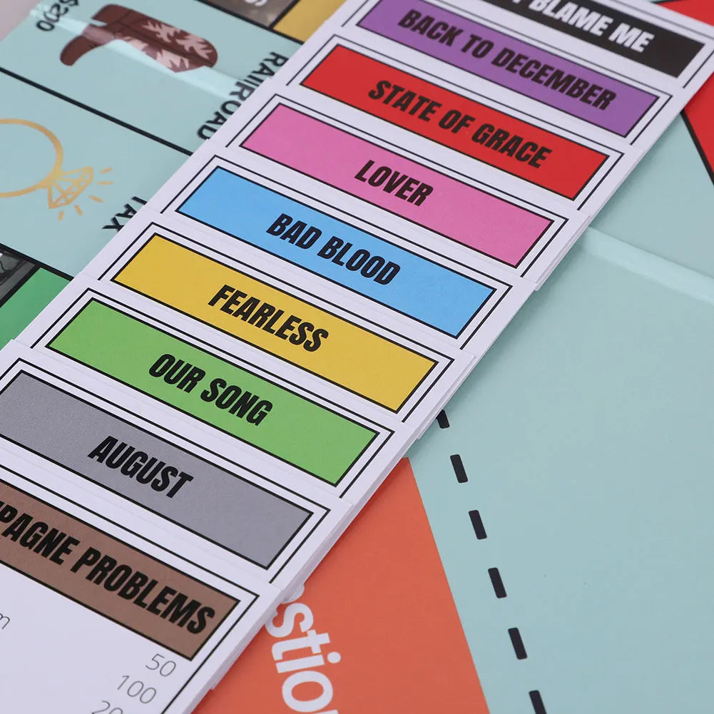 Board Game Fun Fans SWIFTOPOLY TS-Swiftie Interactive Board Game Family Games Chessboard for Your Next Party Game Night 
