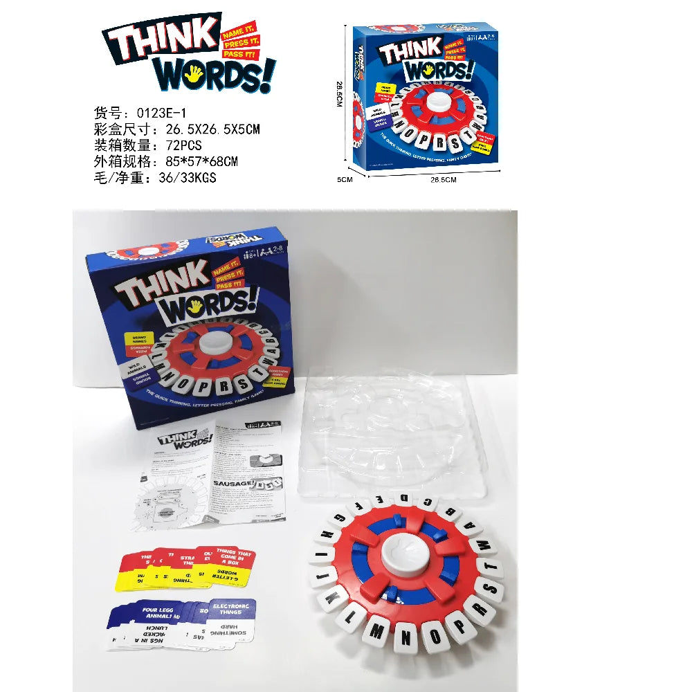 Board Game Basta Think Word Game Fast-Paced Family The Quick Thinking Letter Pressing Puzzle Games For Adults English Table Game