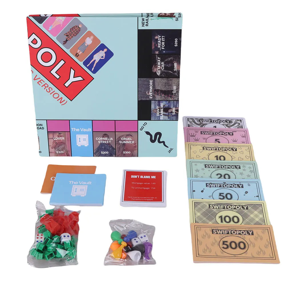 Board Game Fun Fans SWIFTOPOLY TS-Swiftie Interactive Board Game Family Games Chessboard for Your Next Party Game Night ﻿