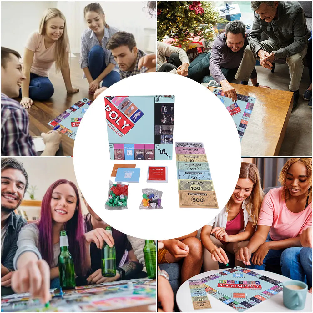 Board Game Fun Fans SWIFTOPOLY TS-Swiftie Interactive Board Game Family Games Chessboard for Your Next Party Game Night ﻿