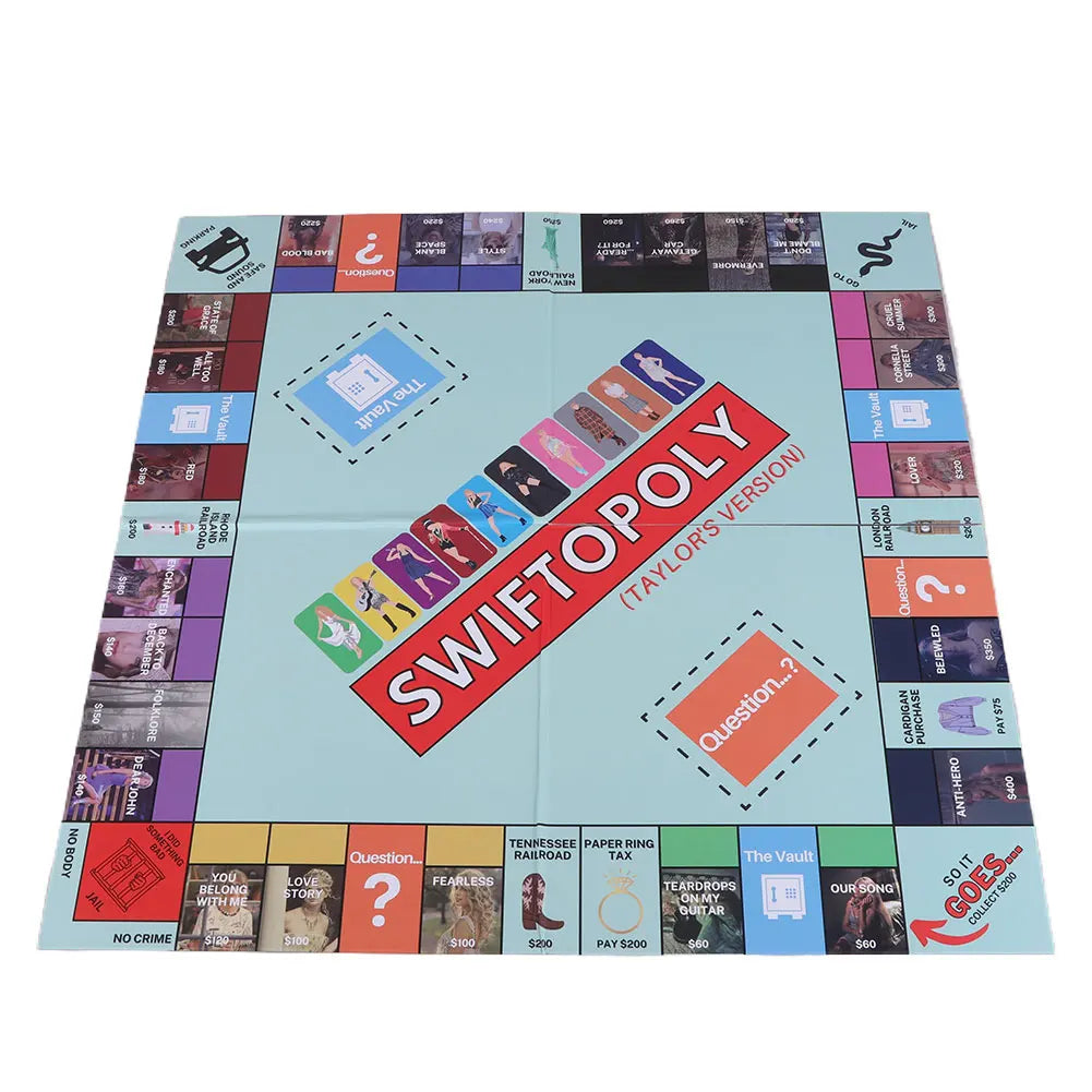 Board Game Fun Fans SWIFTOPOLY TS-Swiftie Interactive Board Game Family Games Chessboard for Your Next Party Game Night ﻿