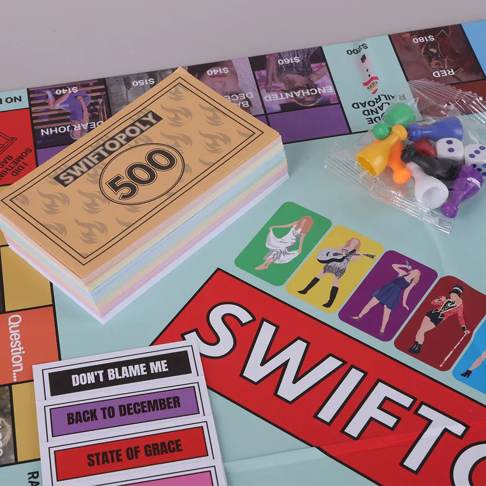 Board Game Fun Fans SWIFTOPOLY TS-Swiftie Interactive Board Game Family Games Chessboard for Your Next Party Game Night ﻿